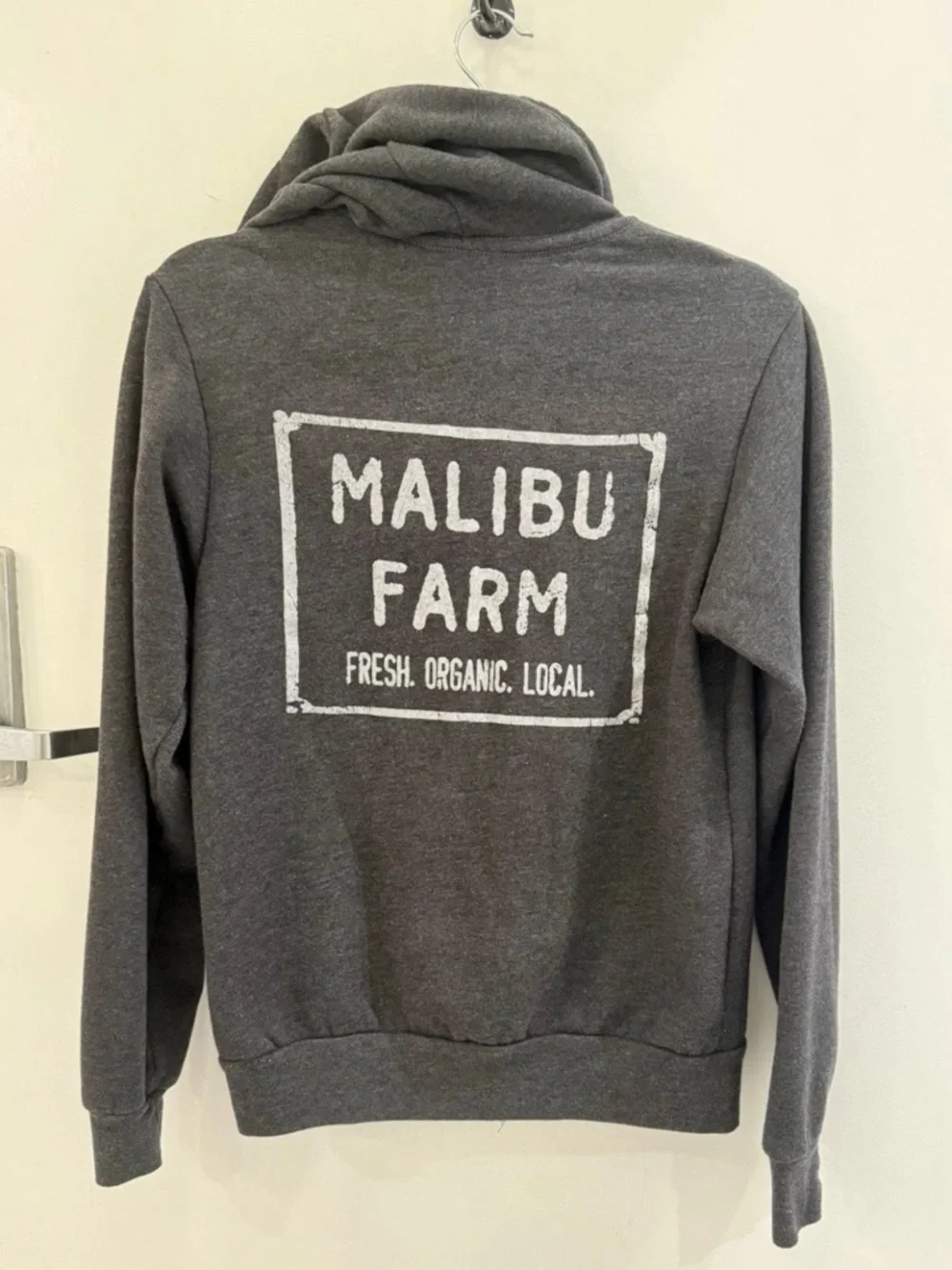 Malibu Farm Charcoal Gray Logo Hoodie Sweater; $65 retail, discontinued - Picture 2 of 5
